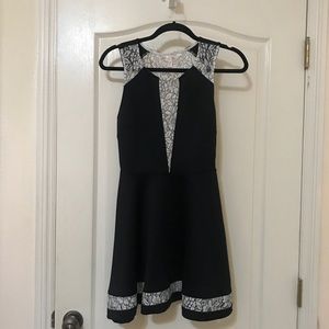 Black and white lace dress